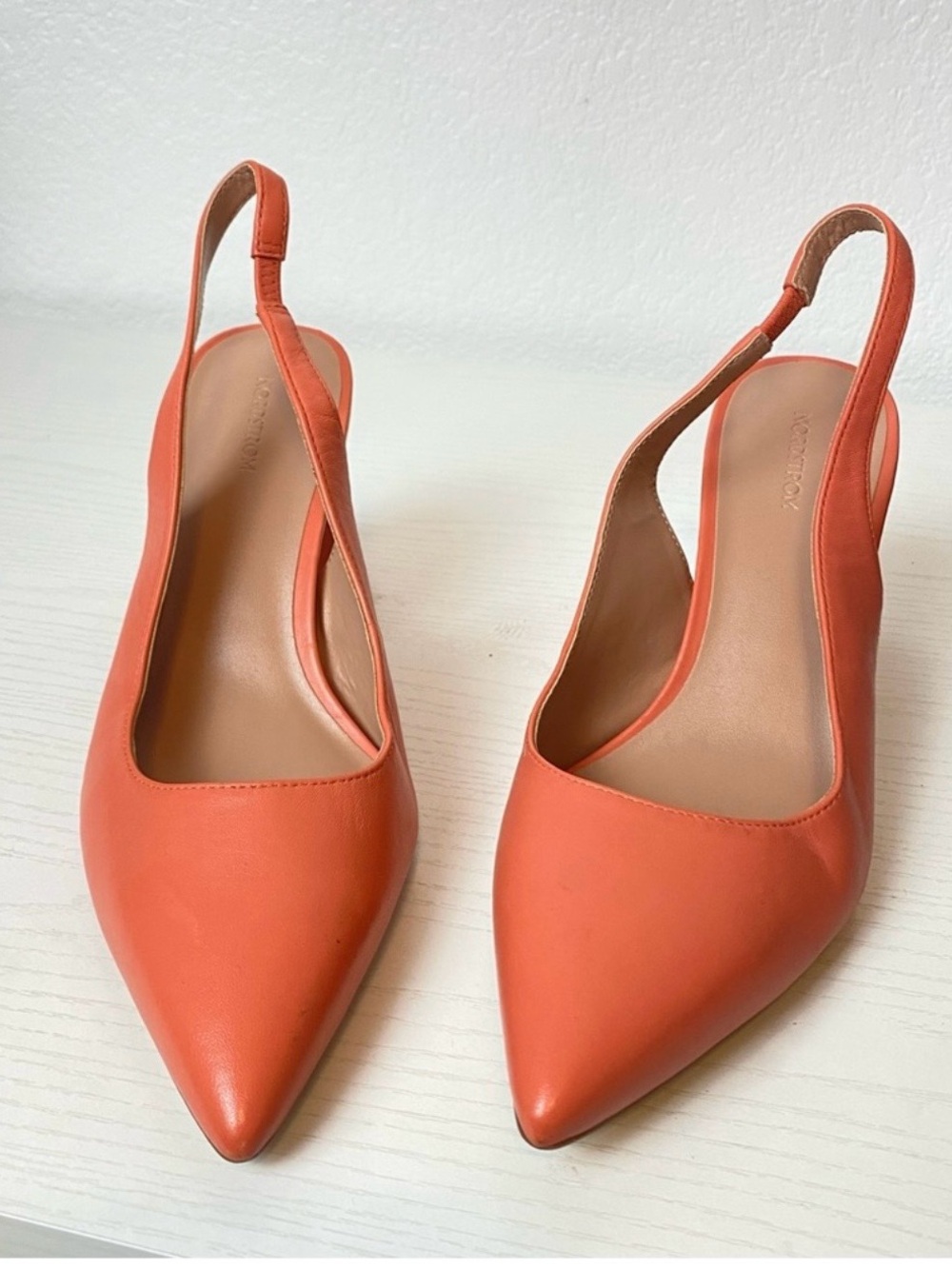 Nordstrom Coral Pointed Slingback Pumps